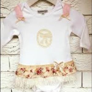 Lon sleeve onesie with fringe skirt